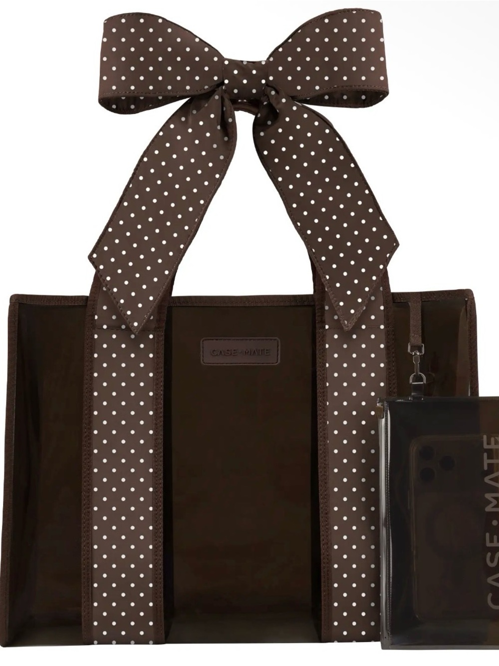 NWT Case- Mate - Brown Polka Dot Bow Jelly Tote Bag $100